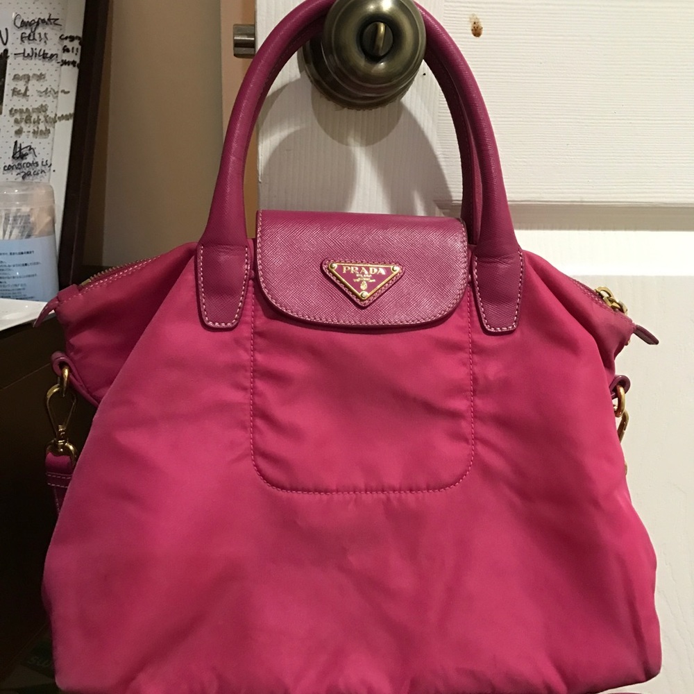 Prada canvas tote in pink